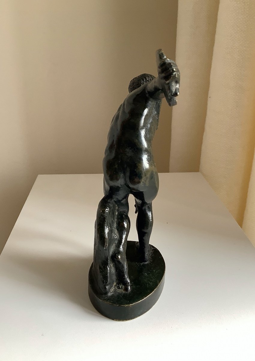 “discobolus”. Small Bronze From The Grand Tour Late 18th Century-photo-3