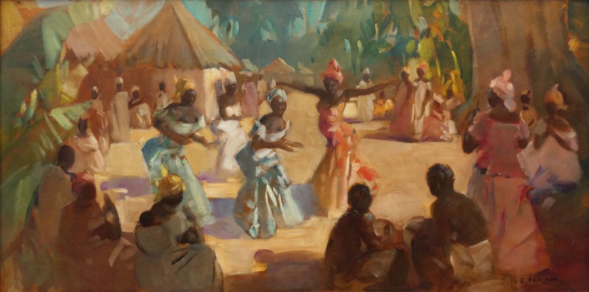 Gaston Parison  "the Dance" Around 1920 - Travel Painter- Africanism