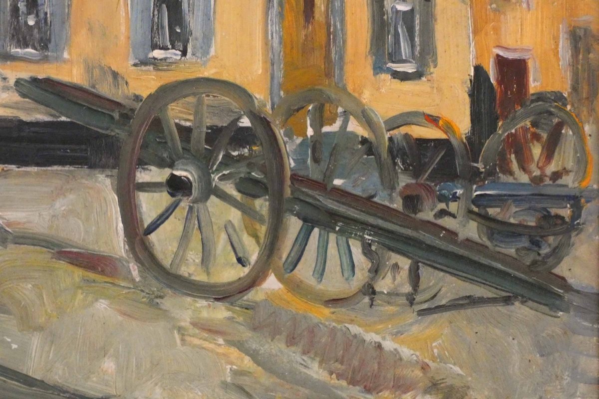 Médard Maertens « Cour De Ferme » vers 1940 - Belge- « Jeune peinture » - Expressionnisme-photo-3