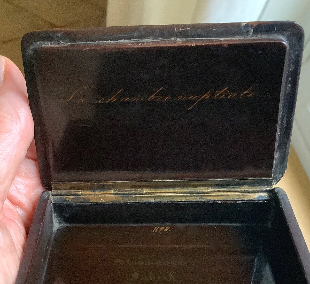 Stobwasser "the Bridal Chamber" Small Box Or Snuff Box-photo-2