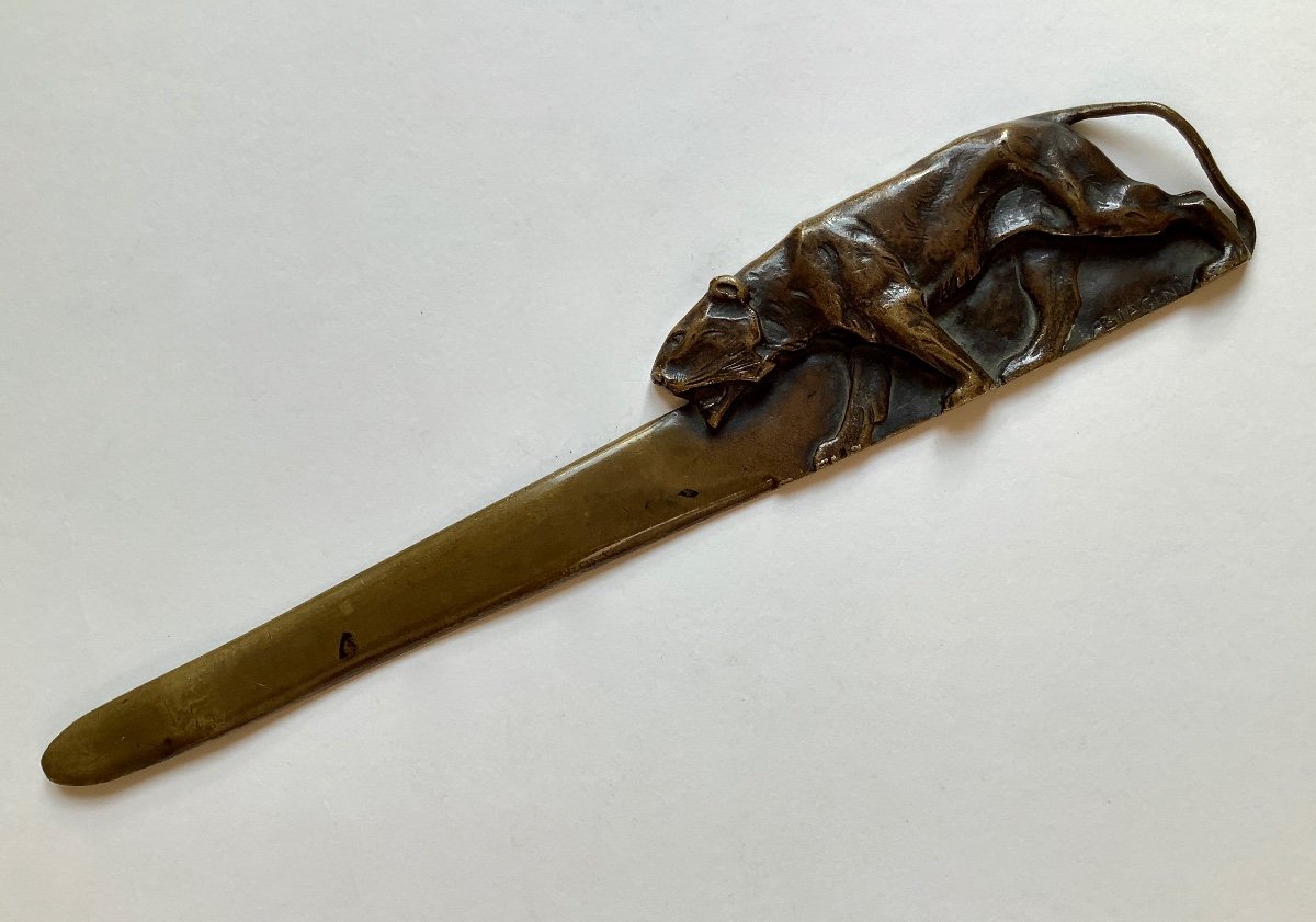 Alfredo Biagini. Panther. Bronze Letter Opener-photo-2