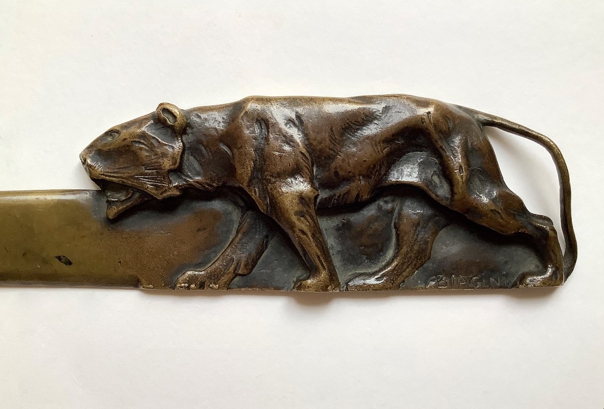 Alfredo Biagini. Panther. Bronze Letter Opener