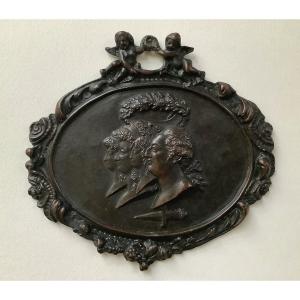 Louis XVI Et l'Affaire Des Chevaliers Du Poignard. Bronze, XVIIIe Siècle