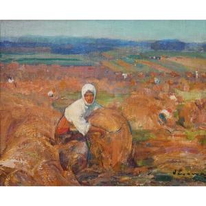 Arthur Garguromin-verona "haying" Around 1920 - Romanian Naturalism And Impressionism