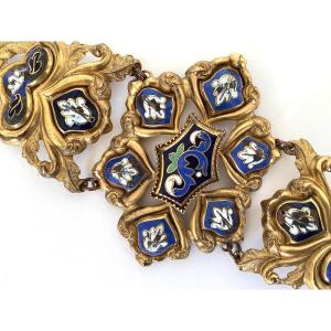 Romantic Period Bracelet, Sur Pomponne Enamel