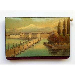 Carnet De Bal En Vernis Martin. Vues De Genève Et Du Lac