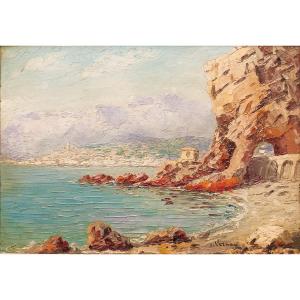 Menton, Les Rochers Rouges, French Riviera, Par François Joseph Vernay. 1936