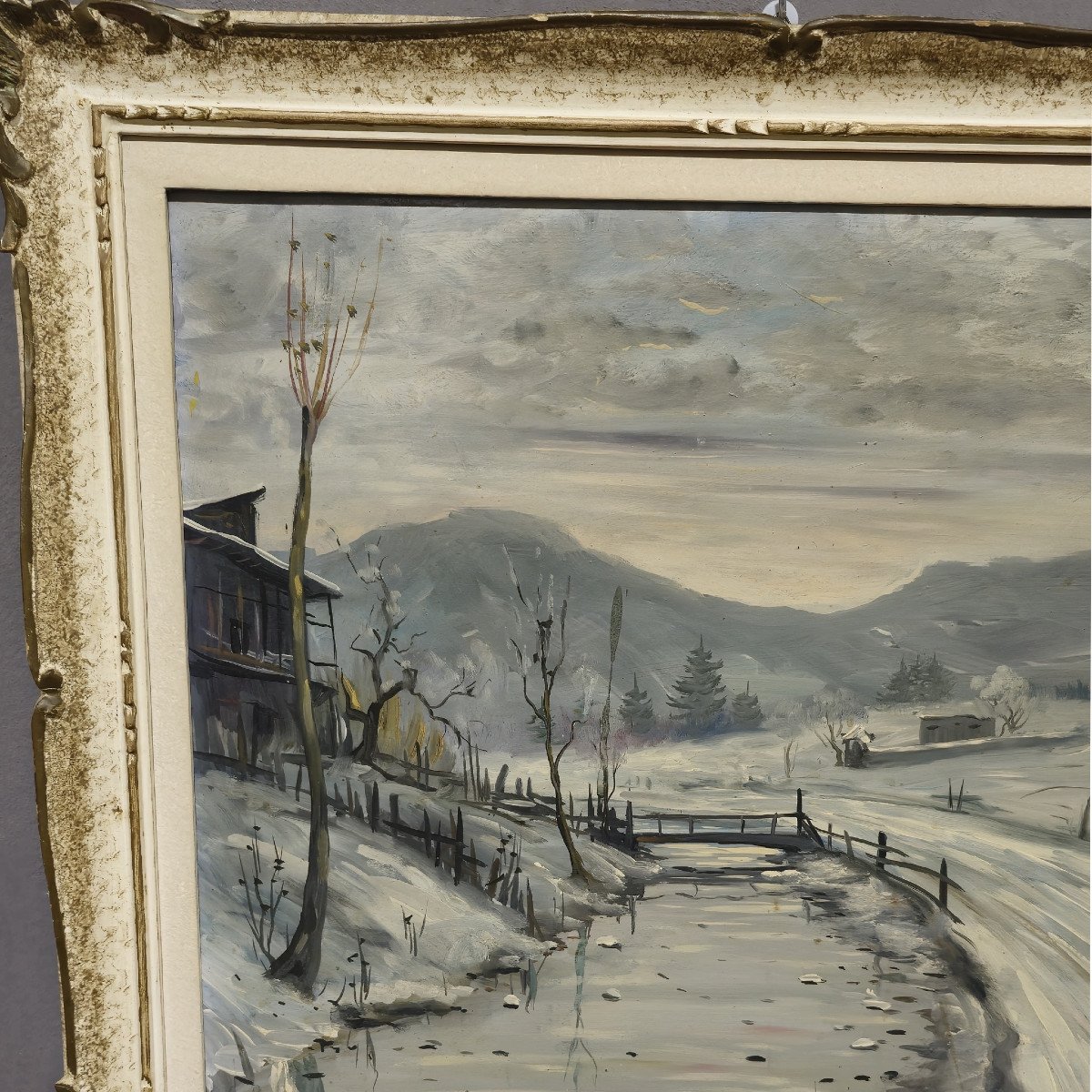 Snow In Nese Oil Painting Pino Buelli-photo-4