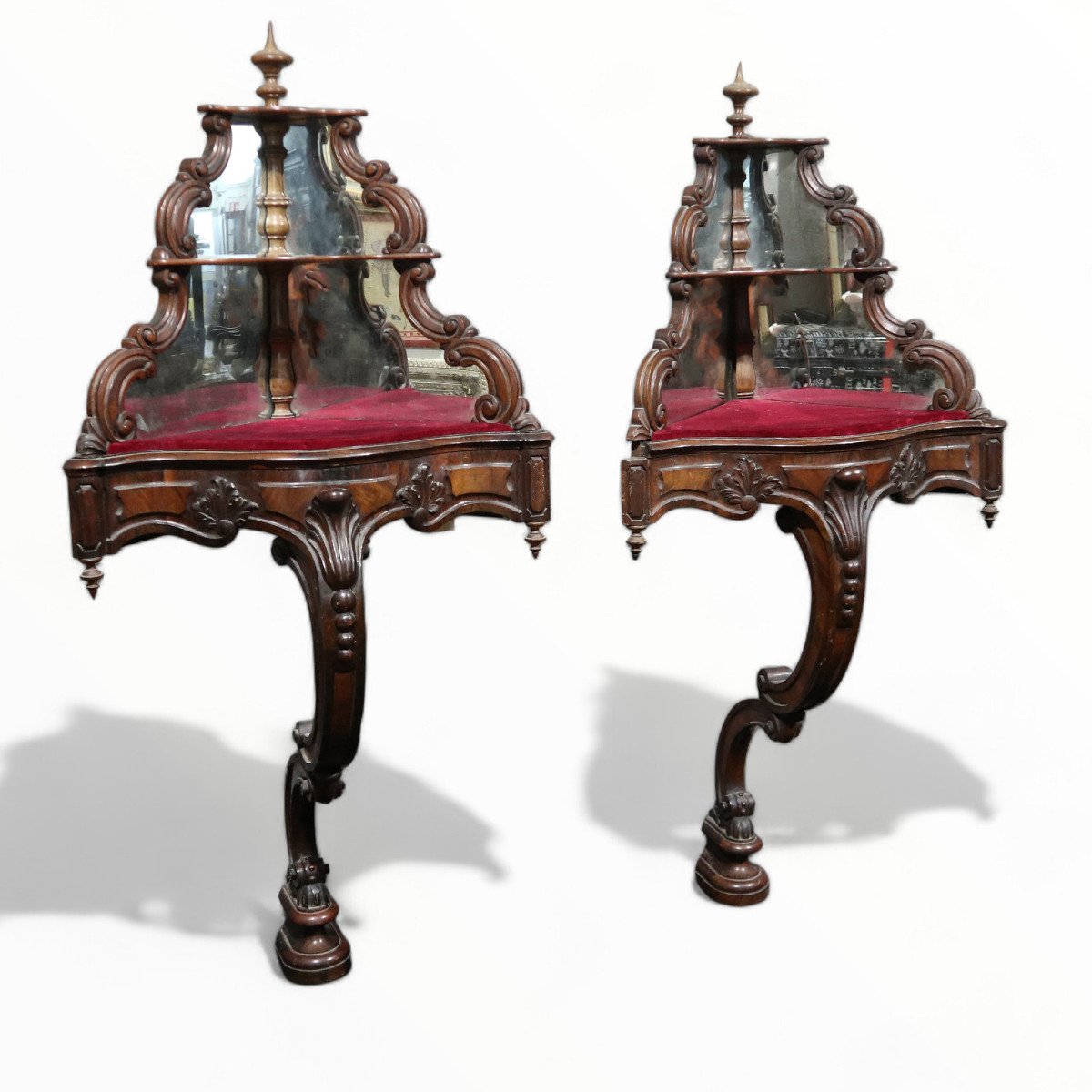 Pair Of Louis Philippe Corner Units In Rosewood