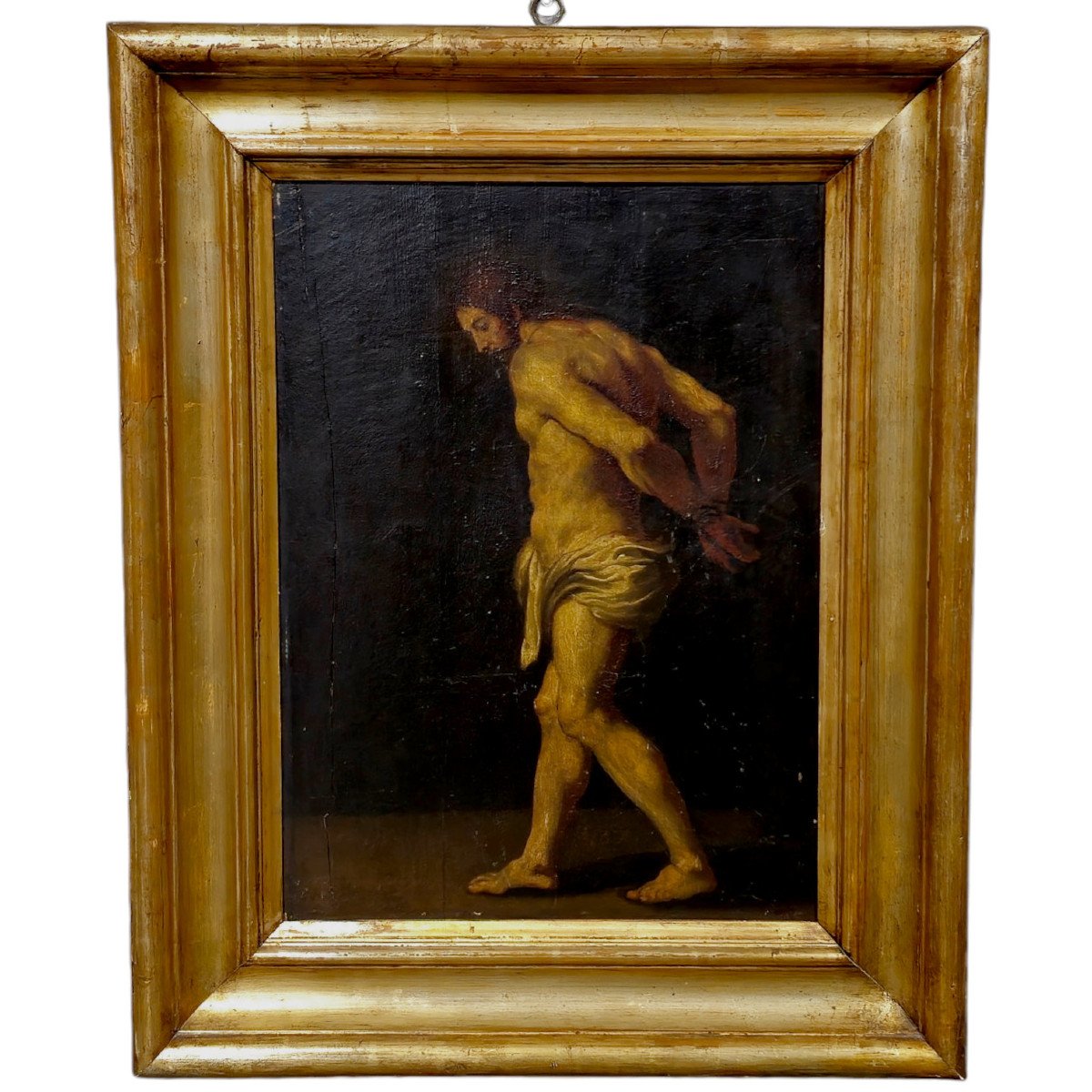 Tableau Ancien Sur Panneau Suiveur De P.rubens (1577-1640), Le Christ-photo-3