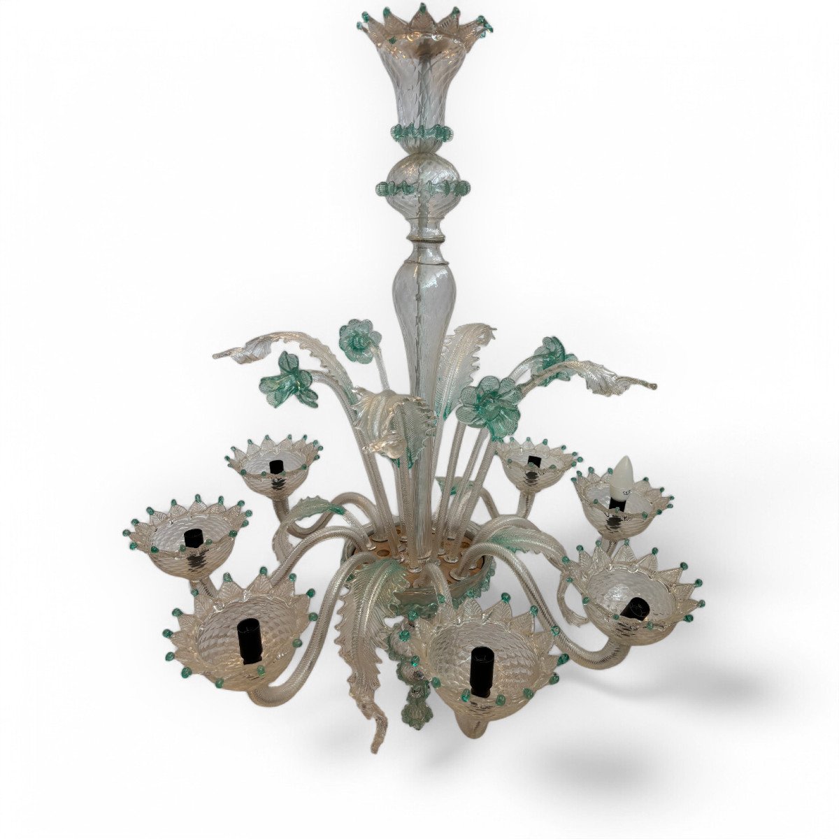 Large Eight-arm Murano Glass Chandelier-photo-2