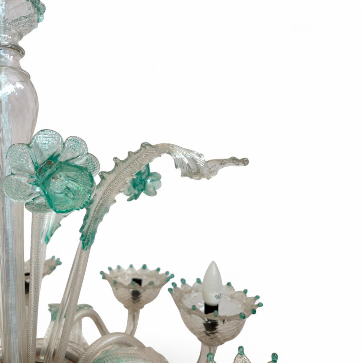 Large Eight-arm Murano Glass Chandelier-photo-4