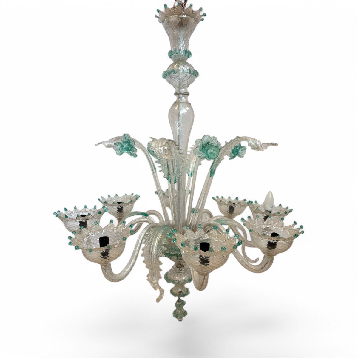 Large Eight-arm Murano Glass Chandelier