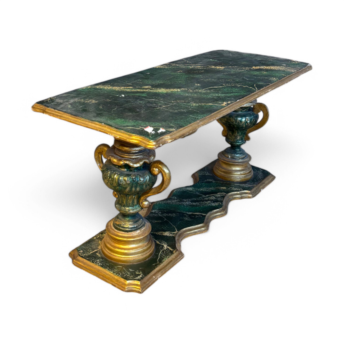 Antique 19th Century Painted And Gilded Coffee Table