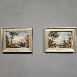 Pair Of Paintings Landscape With Herds
