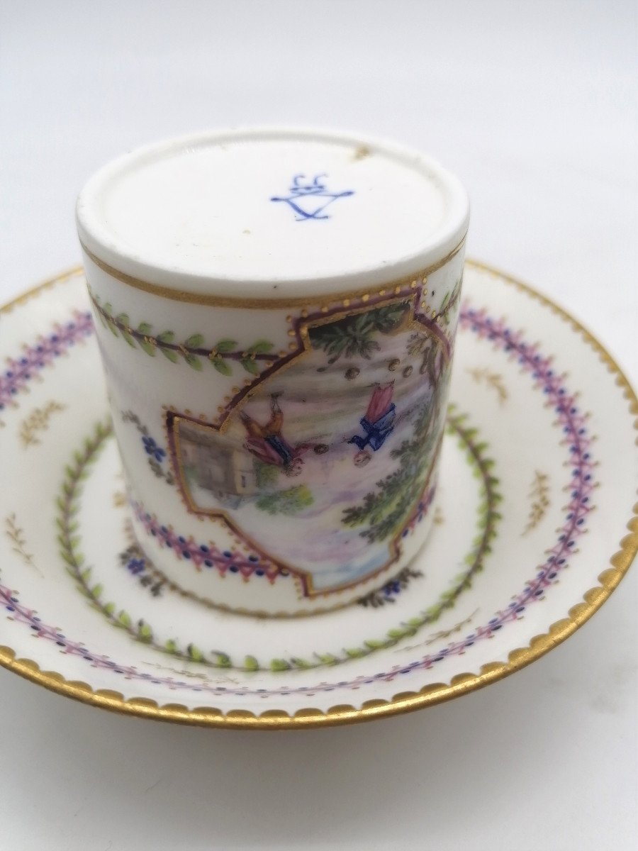 Sèvres Porcelain Cup - Vieillard - XVIIIth-photo-4