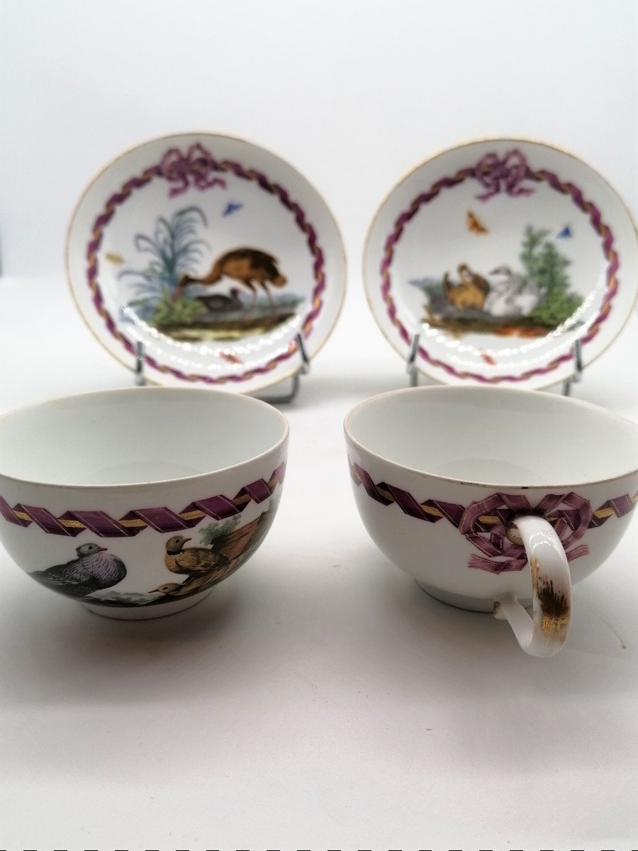 Paire De Tasse En Porcelaine Meissen XVIIIème-photo-2