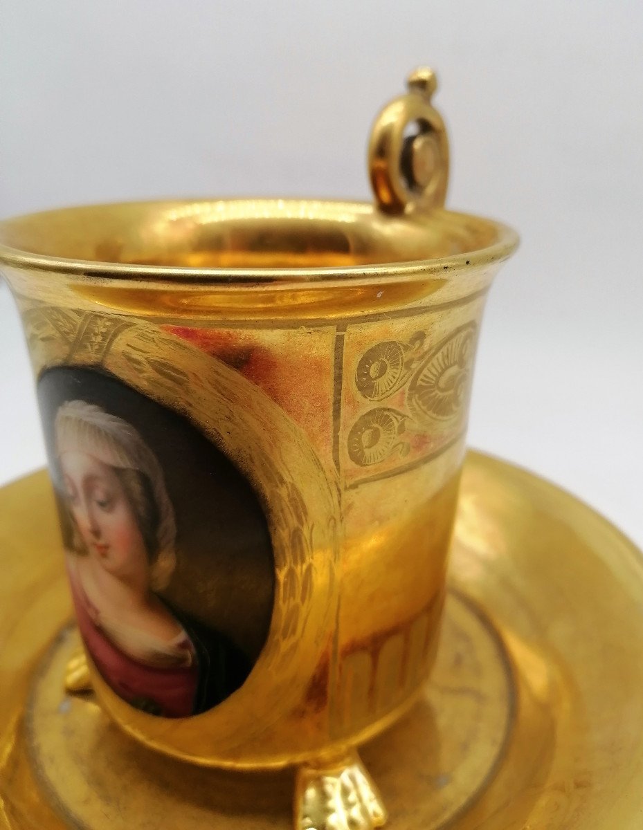 Paris Porcelain Empire Cup With Miniature-photo-4