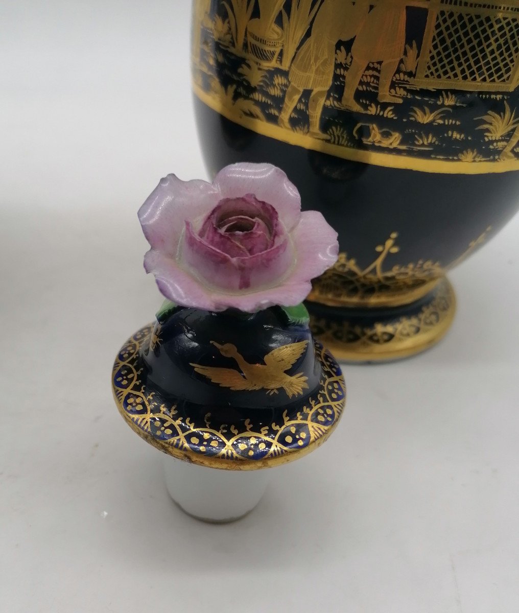 Paire De Vases Bouteille en porcelaine de Meissen XIXème-photo-7