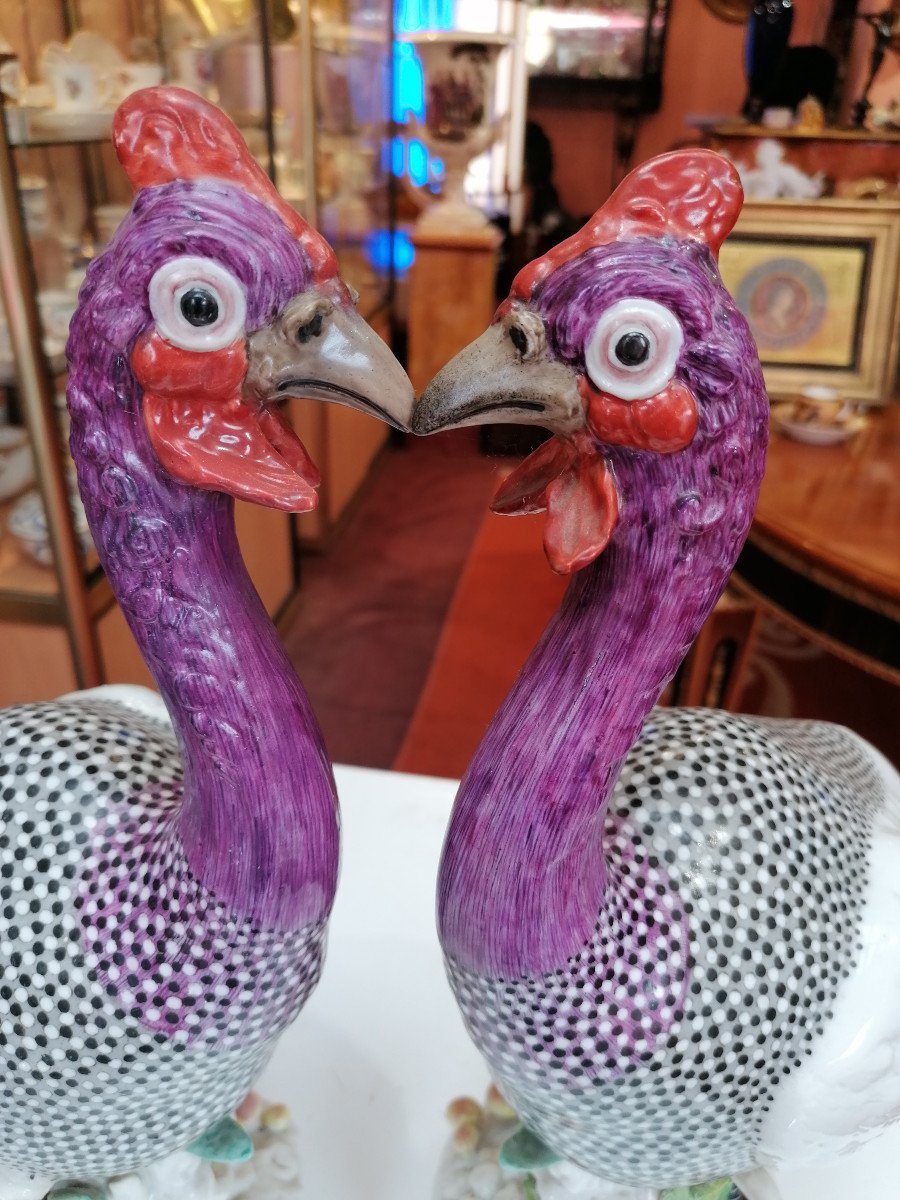 Pair Of Porcelain Turkeys - Samson Late 19th Century-photo-1