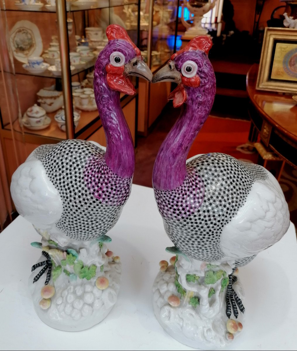 Pair Of Porcelain Turkeys - Samson Late 19th Century