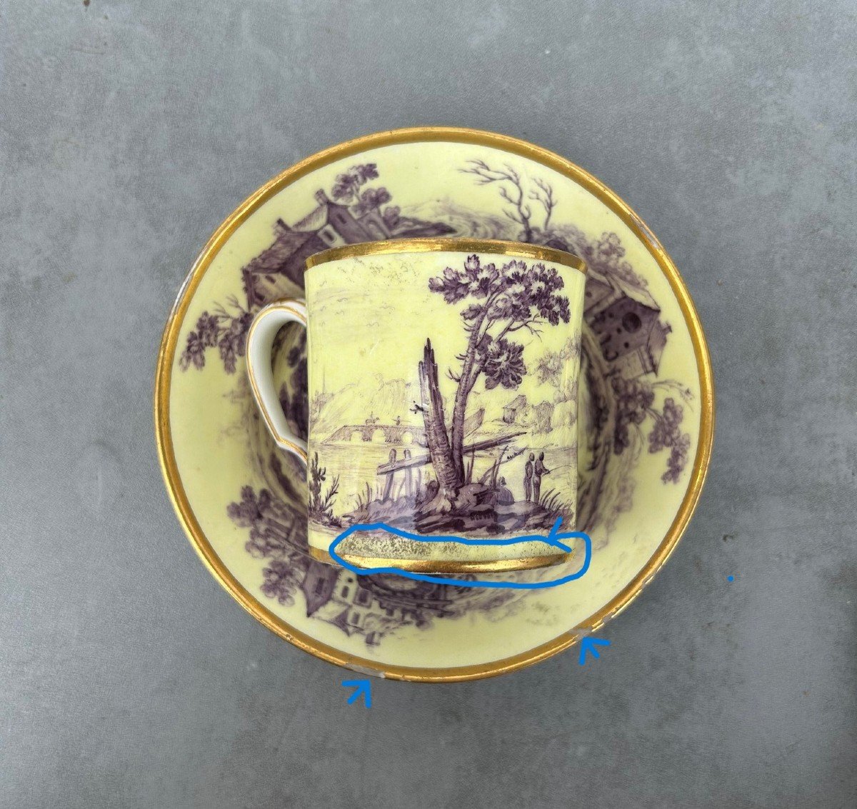 Cup And Saucer, Sèvres Porcelain-photo-3