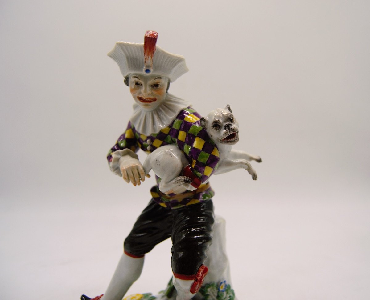 Arlequin Et Carlin En Porcelaine De Meissen - XXème-photo-2