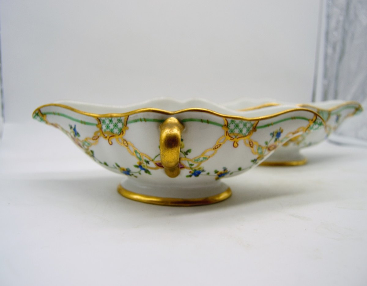 Pair Of Nineteenth Meissen Sauceboats-photo-1