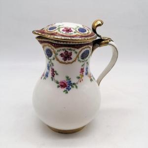 Verseuse En Porcelaine De Sèvres Et Vermeil - XVIIIème