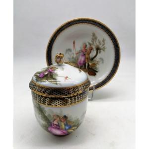 Tasse Couverte En Porcelaine - Meissen XVIIIème