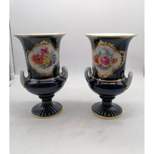 Paire de Vases En Porcelaine Meissen XXème