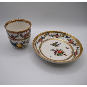 Vienna, Part Of A Coffee Service, Decorated With Fruits And Birds, 18th Century.