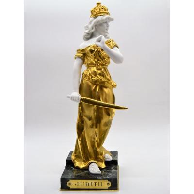 Figurine "Judith" en biscuit et bronze - XIXème