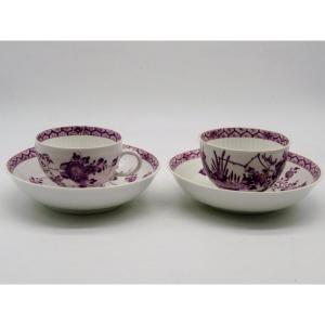 Paire De Tasses En Porcelaine De Meissen XVIIIème