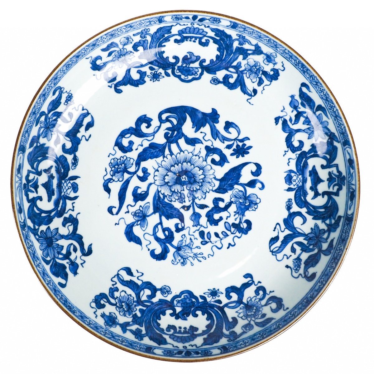 Paire d'assiettes en porcelaine Chinoise "Madame de Pompadour" Qianlong-photo-2