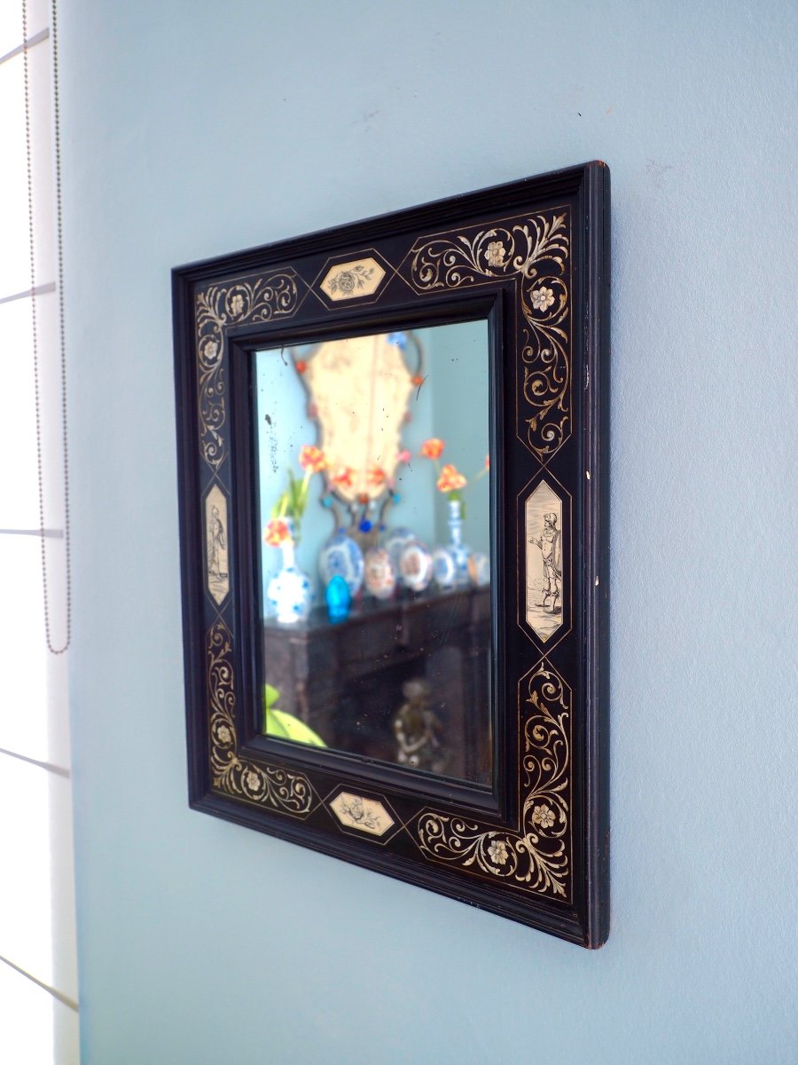 Small Neo-renaissance Milanese Mirror, Grand Tour-photo-1