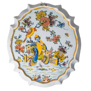 Plaque De Chinoiserie Hollandaise De Delft