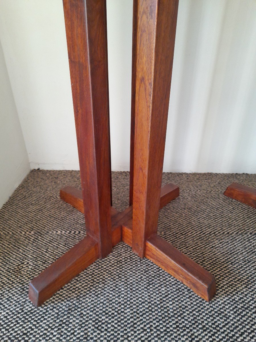 Pair Of Pedestal Tables In The Style Of Georges Nakashima-photo-1