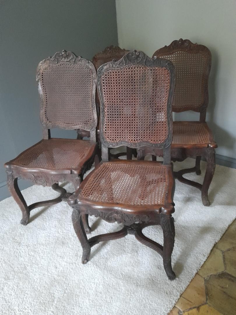 Quatre Chaises d'époque Louis XV