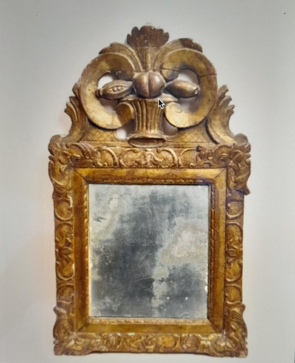 Miroir en bois doré XVIII è