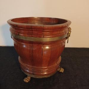 Cachepot In Mahogany Stained Wood England Early 20th Century