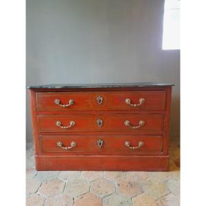 Painted Chest Of Drawers Opening With Three Provencal-style Drawers