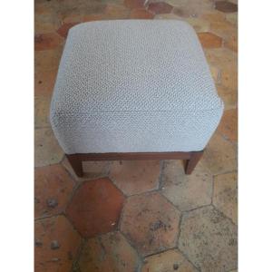 Tabouret carré recouvert de tissu