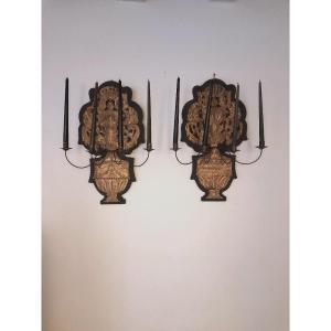 Pair Of 19th Century Brass Wall Lights