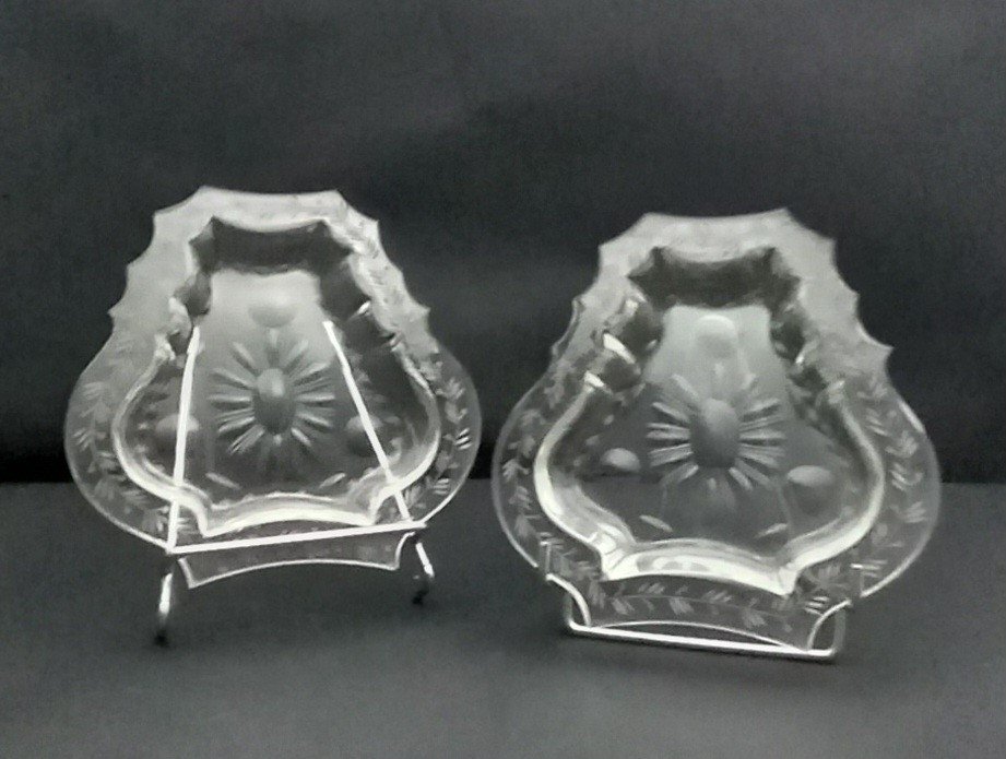 Pair Of Cut Glass Ravioli _ 18th-photo-4