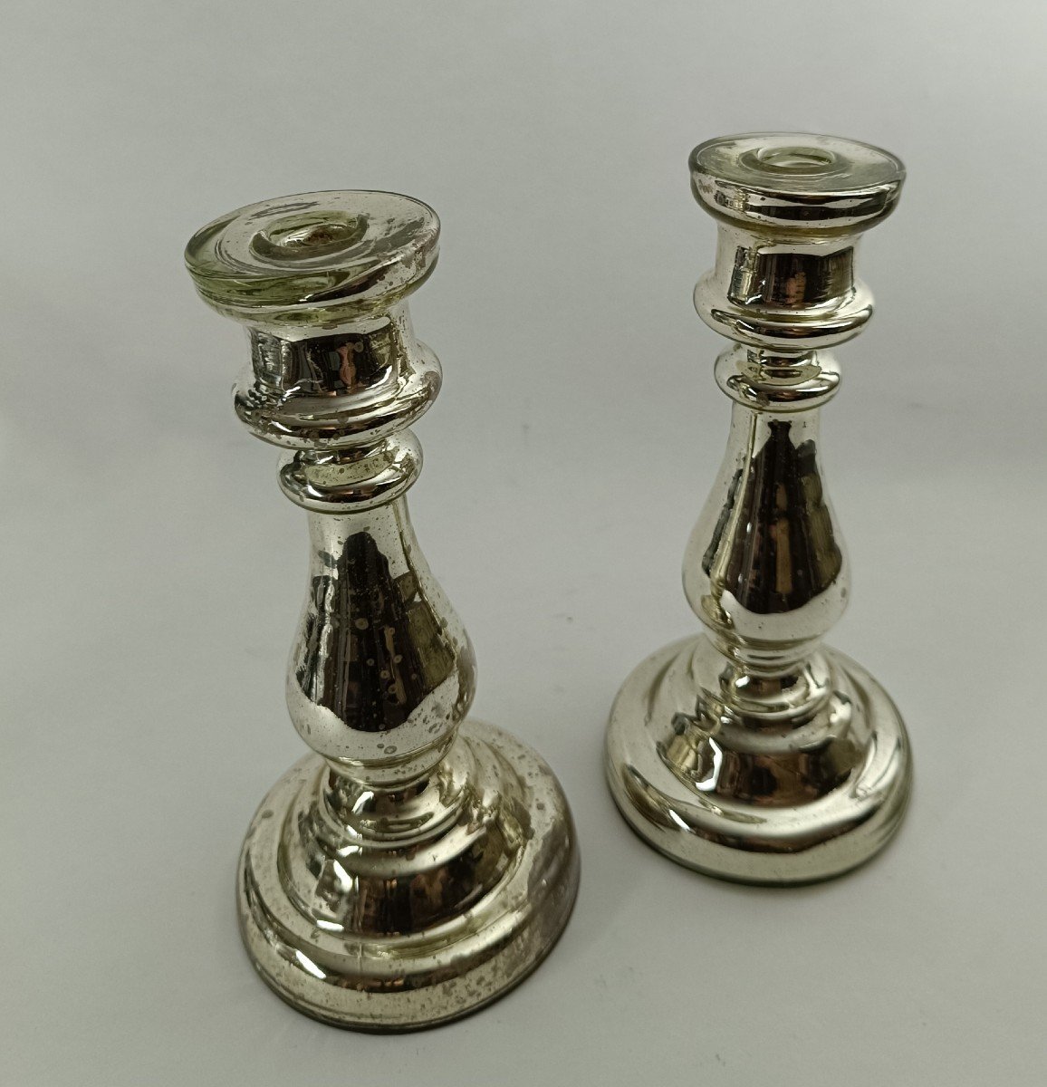 Pair Of Eglomisé Glass Candlesticks_19th Century-photo-3