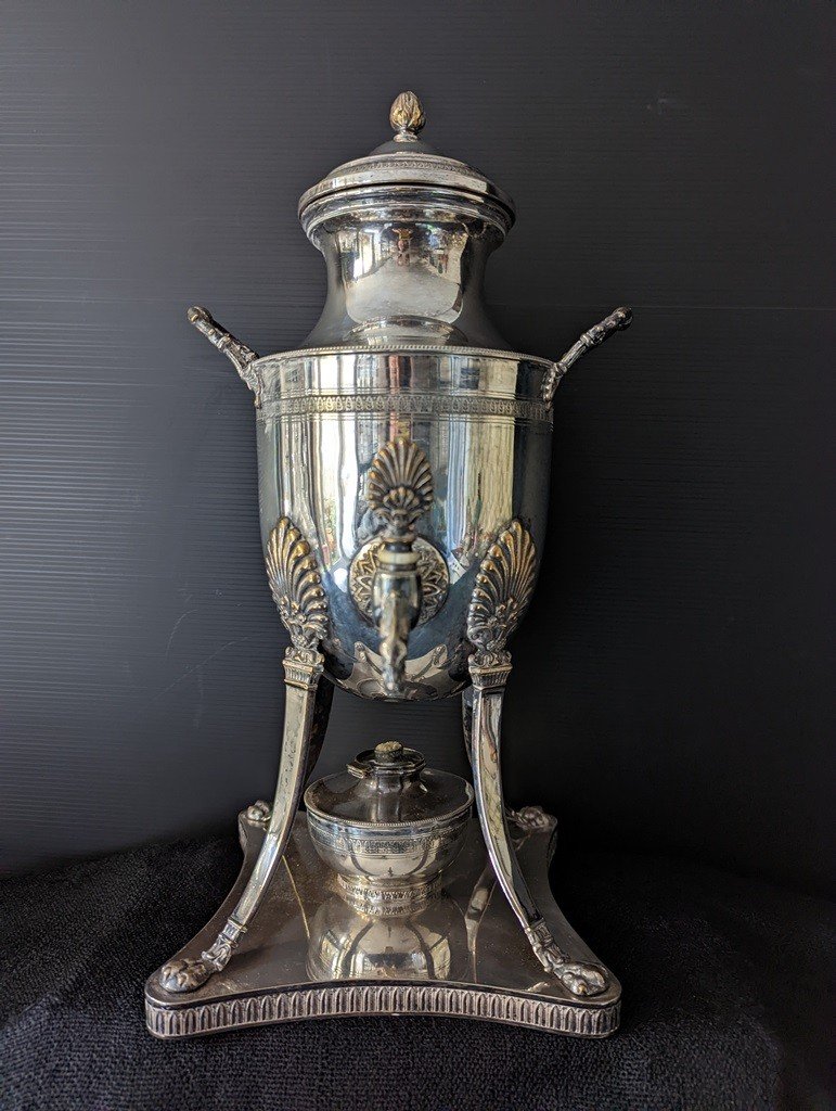 Late Nineteenth Century Hot Water Fountain In Silver Metal