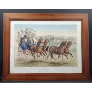 Albert Adam_color Lithograph_horse Team_19th Century