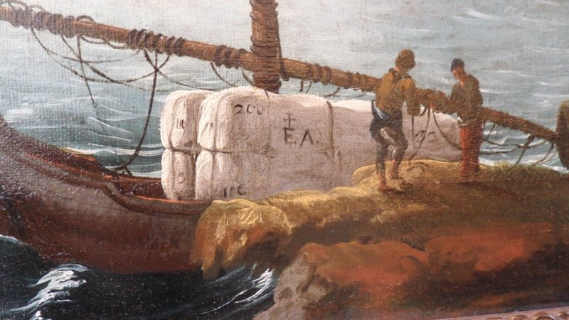 Painting On Marine Canvas Attributed To Adrian Van Der Cabel. Ref: Charles 07-photo-2
