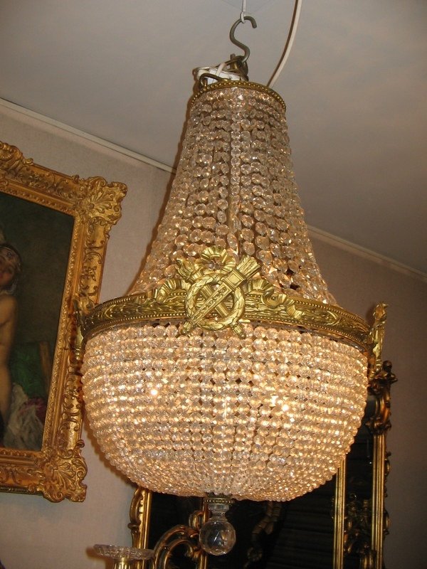 Hot Air Balloon Chandelier In Bronze And Crystal. Ref: 166